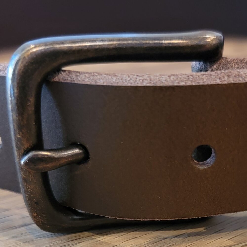 Banana Republic Rustic Split Cowhide Brown Leather Belt - Picture 2 of 12